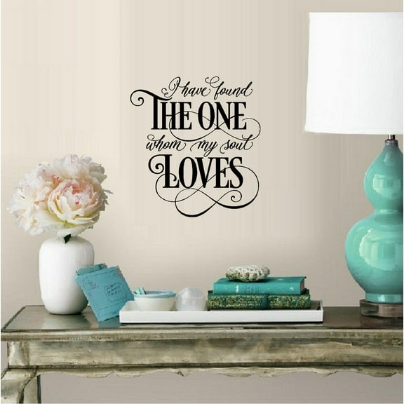 I have found the one whom my soul Loves: Wall or Window Decal 13" x 14" Black