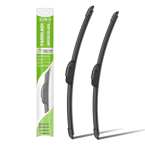 FARRLADI Silicone Windshield Wipers Replacement for Chevrolet Equinox,GMC Terrain,Jeep Compass 2018-2024,OEM Quality Premium All-Season Front Wiper Blades - 24" 18"(2 Pack)