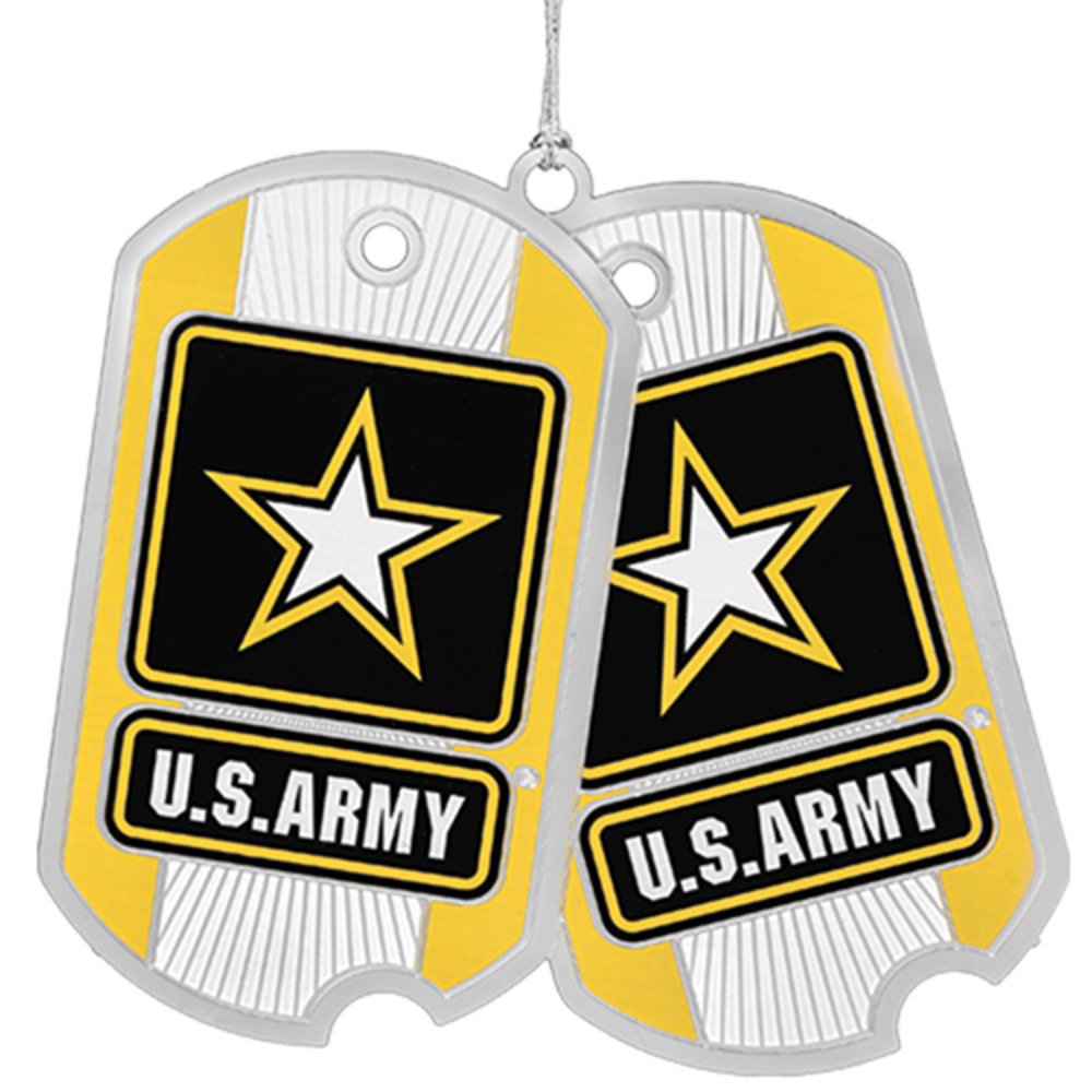 3” Yellow, Black, and White US Army Dog Tags Christmas Ornament - Walmart.com - Walmart.com