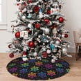 thumbnail image 5 of Sikiie Rainbow Snowflake 30-48 inches {designName} Print Christmas Tree Skirt Snowman Xmas Tree Skirt with Edge Christmas Decorations for Holiday Party-36", 5 of 7