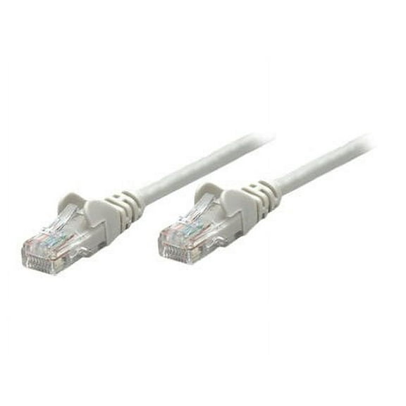 Intellinet Network Patch Cable, Cat5e, 10m, Grey, CCA, U/UTP, PVC, RJ45, Gold Plated Contacts, Snagless, Booted, Lifetime Warranty, Polybag - Patch cable - RJ-45 (M) to RJ-45 (M) - 10 m - UTP - CAT 5e - molded, snagless - gray