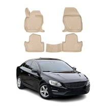OMAC Floor Mats Liner for Volvo V60 2015-2018 Beige TPE All-Weather 4 Pcs