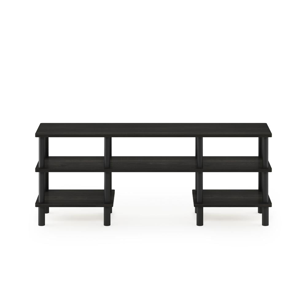 Furinno Turn-N-Tube 3-Tier Multipurpose Wide Shelf TV Stand, Espresso/Black