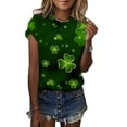 thumbnail image 6 of Tejiojio Womens Tops St Patricks Day Shirt Women Clearance Shamrock Heart Graphic Tees Get Lucky Shirt Irish Top, 6 of 6