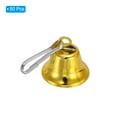 thumbnail image 3 of Uxcell Jingle Bells 0.6" Metal Hanging Bells with 0.7" Spring Hooks, Yellow 50Pack, 3 of 6