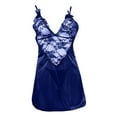thumbnail image 5 of Zuwimk Lingerie For Women,Women Full Slip Lace Chemise Modal Slip Dress V Neck Nightgown Camisole Mini Dress Blue,M, 5 of 5