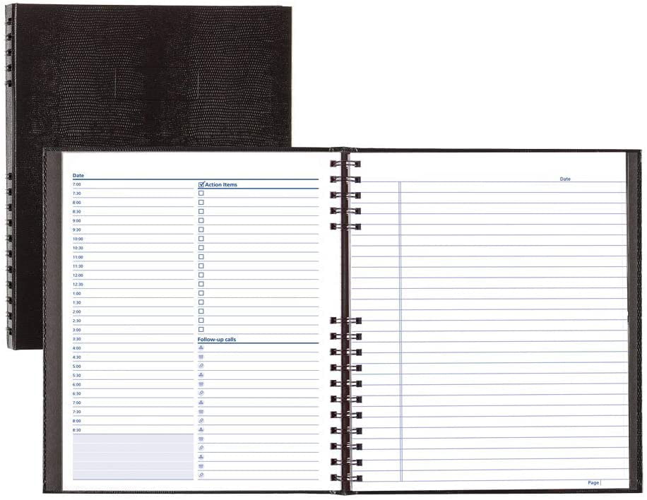Blueline DuraGlobe Daily Planner Ruled For 30-Minute Appts 8 x 5 Black 2022 69775616625 