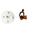 thumbnail image 1 of Reloj de pared,Reloj de pared decorativo,moderno y elegante.,Reloj de pared redondo silencioso y sin tictac,regalo,Figura de pensador abstracto,Estatua de pensador abstracto,decoración para el, 1 of 8