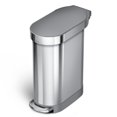 thumbnail image 1 of simplehuman 45 Liter / 12 Gallon Slim Hands-Free Kitchen Step Trash Can, Brushed with Plastic Lid, 1 of 6