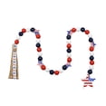 thumbnail image 2 of Wood Bead Garland with American Flag and Rustic Tassels, Farmhouse Wall Hanging Prayer Beads Patriotic American Independence Day 4th of July Ornaments for Home Decor, 2 of 6