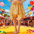 thumbnail image 2 of Vividxx Dress For Girls Glitter Asymmetrical Layered Performance Dress With Shorts Tutu Skirt For Dance Party And Play 7-9 Years, 2 of 6