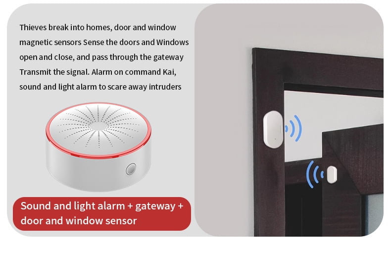 Zigbee Smart Siren Alarm: Wireless Home Security Alarm, Burglar Alarm Sound Light Alarm with 100dB Sounder, Tuya App Control, Tuya Zigbee Hub Required, Compatible with Alexa, Google Assistant