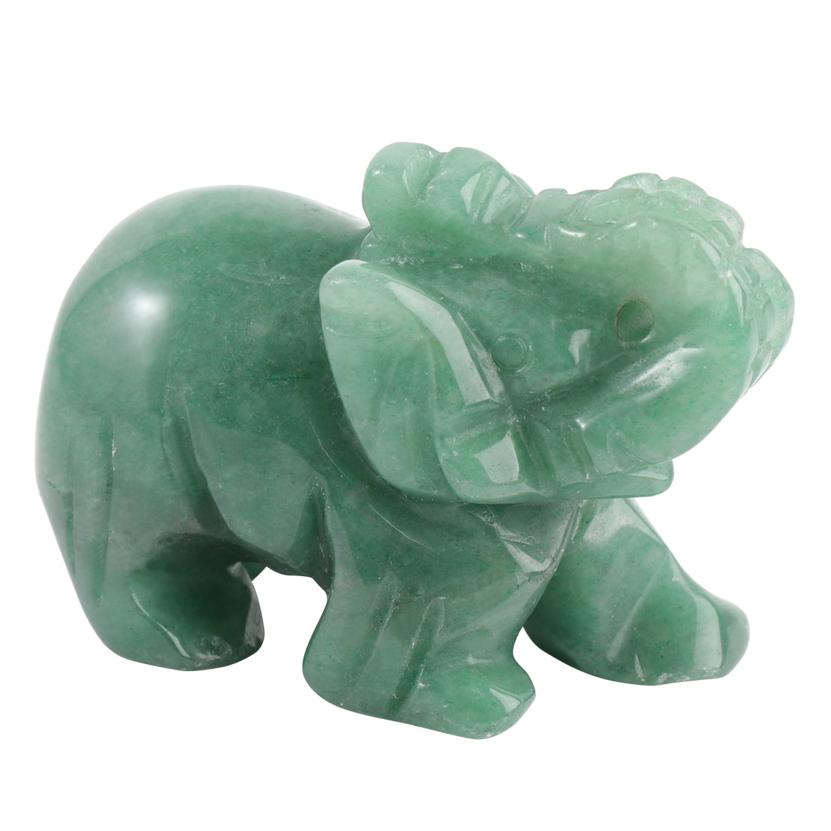 2 Inch Cartoon Elephant Ornament Aventurine Simulation Animal Figurine ...