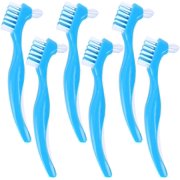 6pcs Denture Toothbrush Double-Sided Brush Denture Care Toothbrush Denture Care Brush False Teeth Cleaning Brush Brush Cleaner