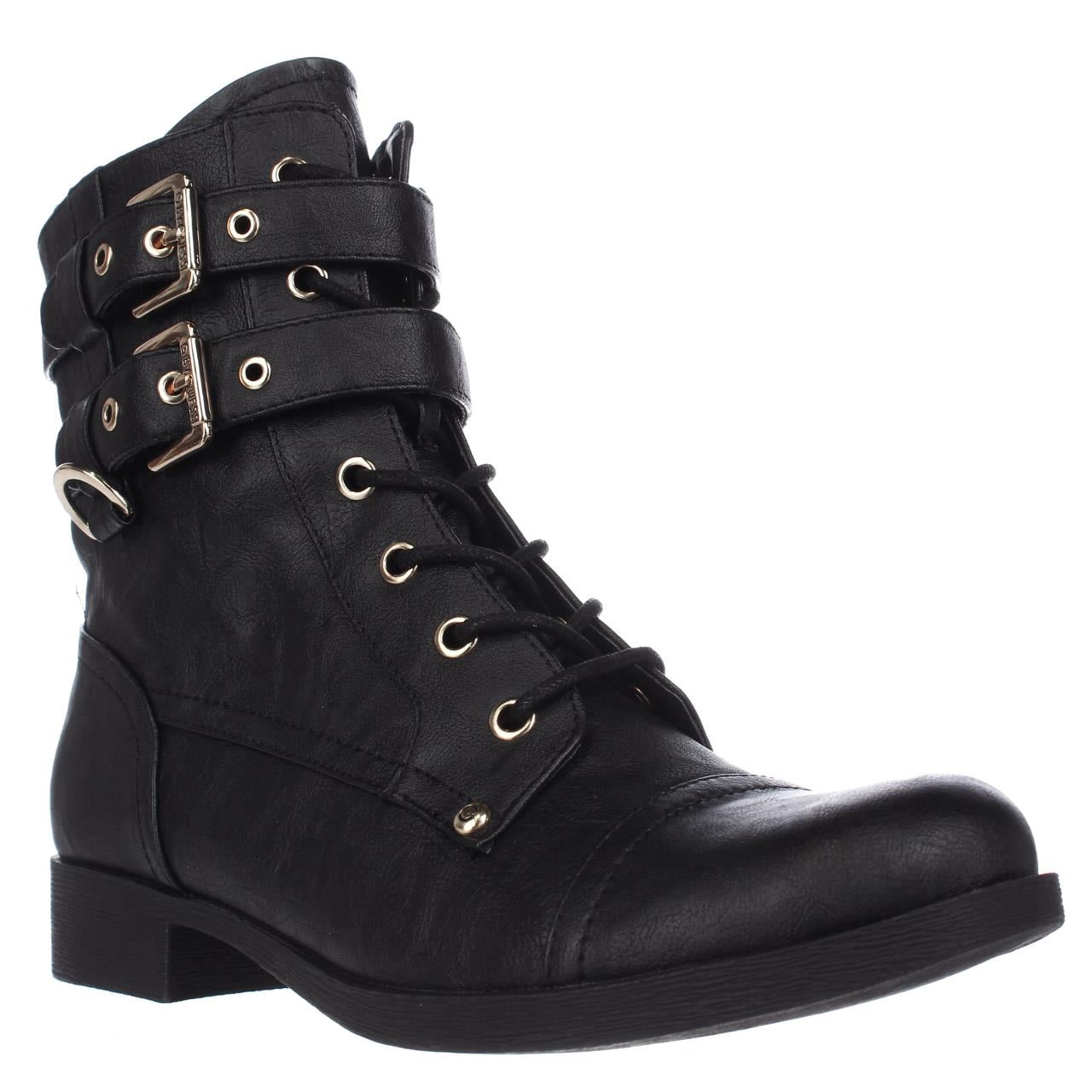 Womens G by GUESS Bell Combat Boots Black