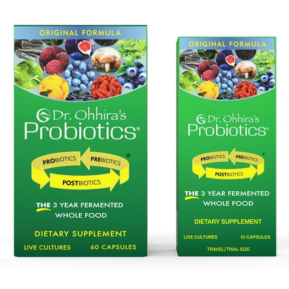 Dr. Ohhira's Probiotics, Original Formula, 60 Caps with Bonus 10 Capsule Travel Pack - 13 Strains
