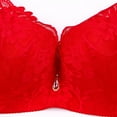 thumbnail image 2 of TOWED22 Plus Size Bras,Women's Underwire Lightly Lined Plunge T-Shirt Racerback Front Closure Bra Red,34/75D, 2 of 5