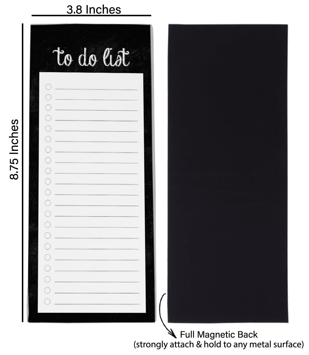 Inkdotpot Pack of 3 Magnetic Fridge To-Do List Notepads- Magnetic Memo Pads For Refrigerator-(50 Sheets Each)-KK