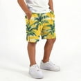 thumbnail image 4 of Zpanxa Boys Beach Shorts Polyester Spandex Tropical Print Loose Fit Drawstring Elastic Waistband Swim Trunks 5 Years, 4 of 7