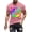 Pink, variant on LWITHSZG Gradient Rainbow Halloween Shirts for Men Trendy Short Sleeve Graphic Tees Big and Tall Casual T-Shirt Streetwear Festival Tops S