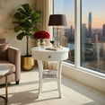 Demi Bonn 2-Tier Wood Round End Table with Open Drawer, Sofa Side Table ...