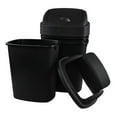 thumbnail image 7 of 8 Gallon Plastic Swing Top Garag Bin, Lidded Wastebasket Trash Can for Kitchen or Workspace, Set of 4, Black, 7 of 7