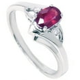 thumbnail image 3 of Pompeii 5/8ct Oval Ruby & Diamond Ring 14K White Gold (G/H,I1), 3 of 4