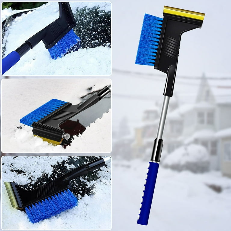 32 Inch Snow Brush And Detachable Ice Scrapers For Car Windshield, 3 In 1 Extendable  Snow Brush Wit