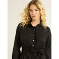 thumbnail image 6 of Free Assembly Women’s and Women's Plus Cotton Ruffle Midi Dress with Long Sleeves, Sizes XS-4X, 6 of 7