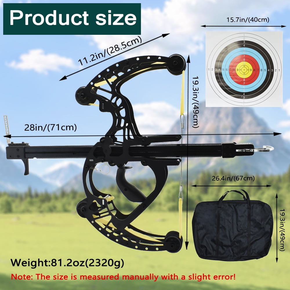 Runzkzy Mechanical Compound Bow with Steel Ball Crossbow and Long Rod Recurve Design for Hunting and Archery