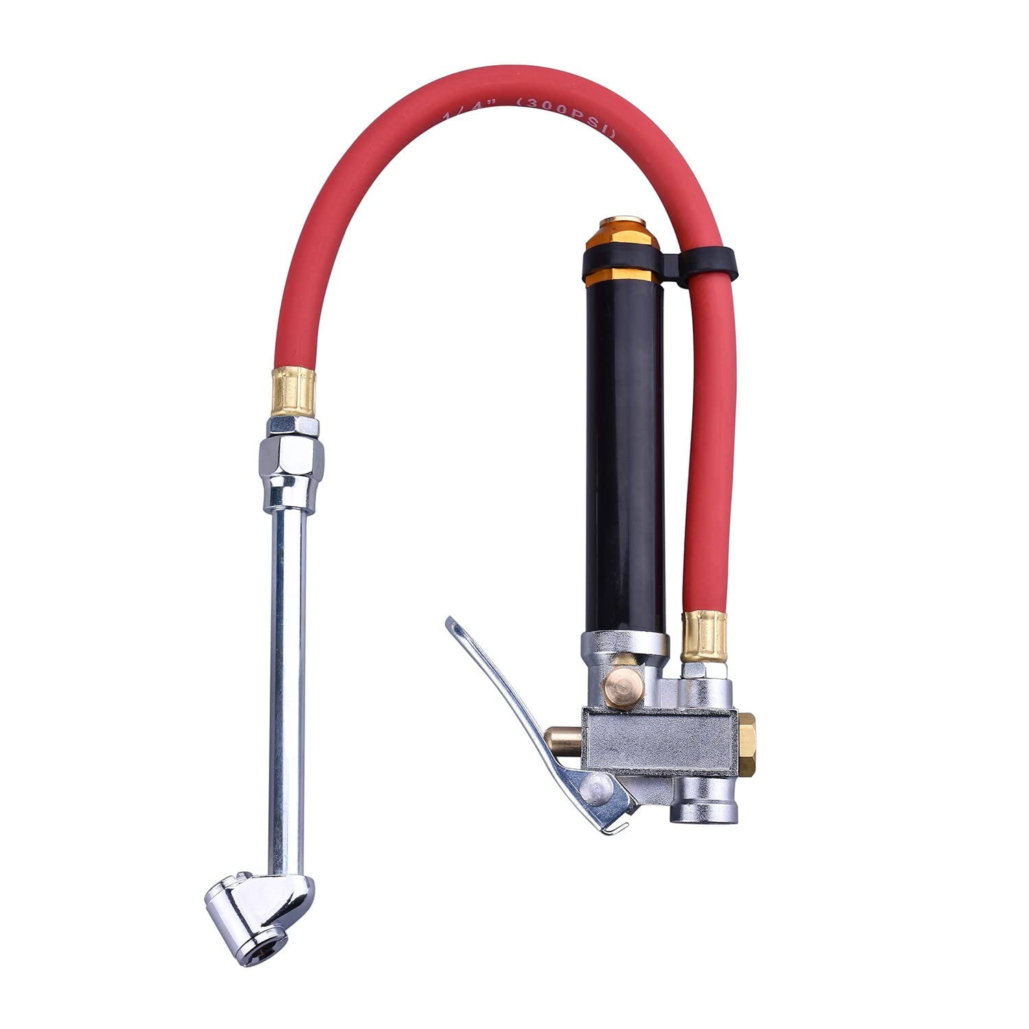 Dual Head Tire Inflator Air Chuck w/ Pressure Gauge For Car Truck Van SUV RV Trailer