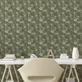 thumbnail image 2 of Ambesonne Floral Abstract Peel & Stick Wallpaper for Home, Flowers Silhouettes, 13"x100", Sage Green and Orange, 2 of 5