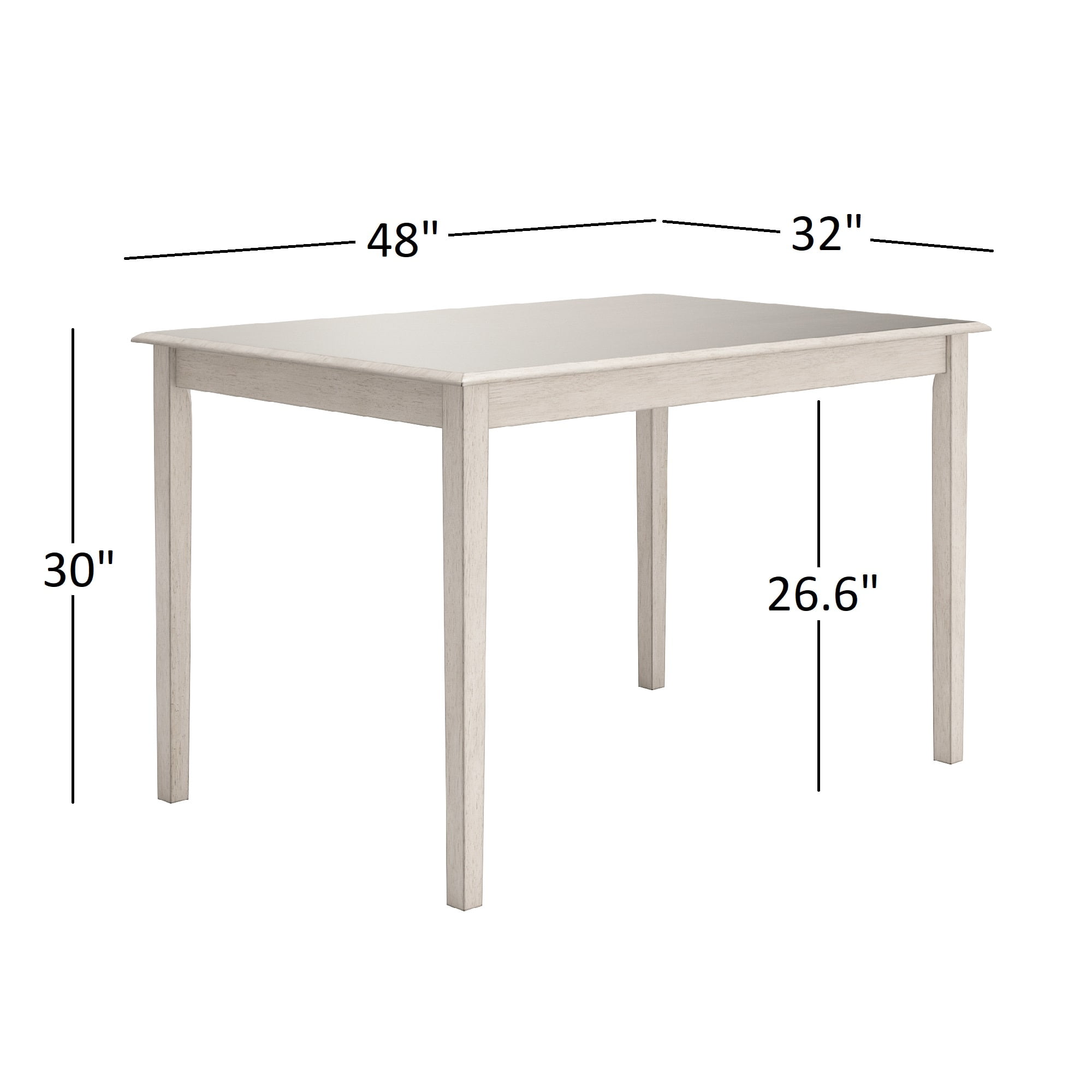 Lexington 5-Piece Wood Dining Set with 4 Mission Back Chairs, White