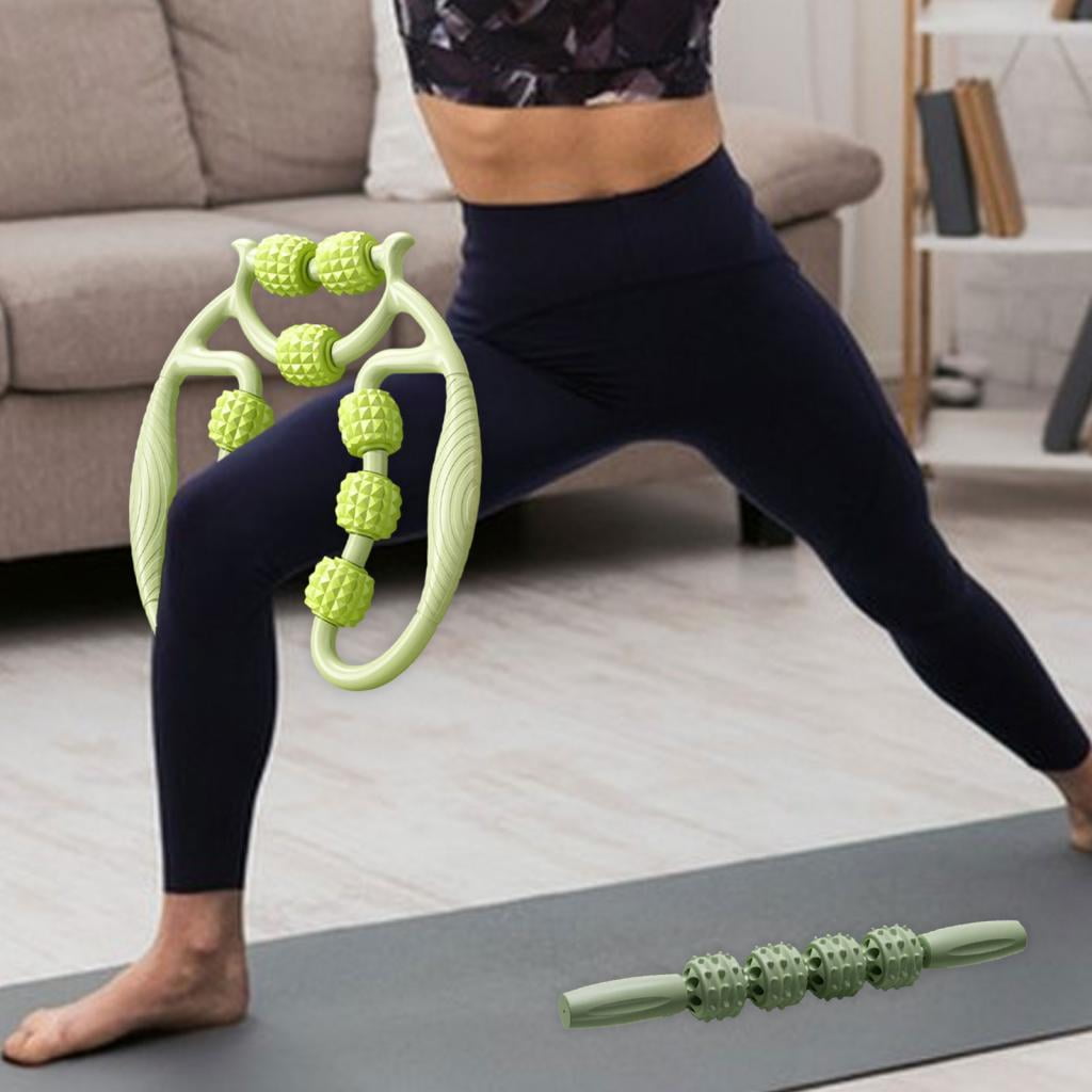 DimyFew 2 Pieces Massage Roller Circular Leg Clamp Handheld Multifunctional Bodybuilding green