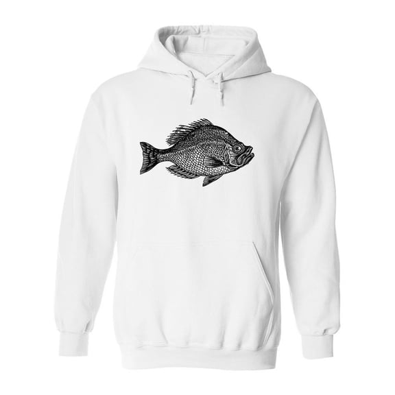Rock Bass Fish Pencil Drawing Hoodie Men -Image by Shutterstock, Male Medium