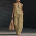 thumbnail image 2 of AzureSilk Women's 2 Piece Outfits Top and High Waisted Wide Leg Pant Casual Matching Set Business Casual Outfits For Women Vacation Outfits Summer Outfits, 2 of 4