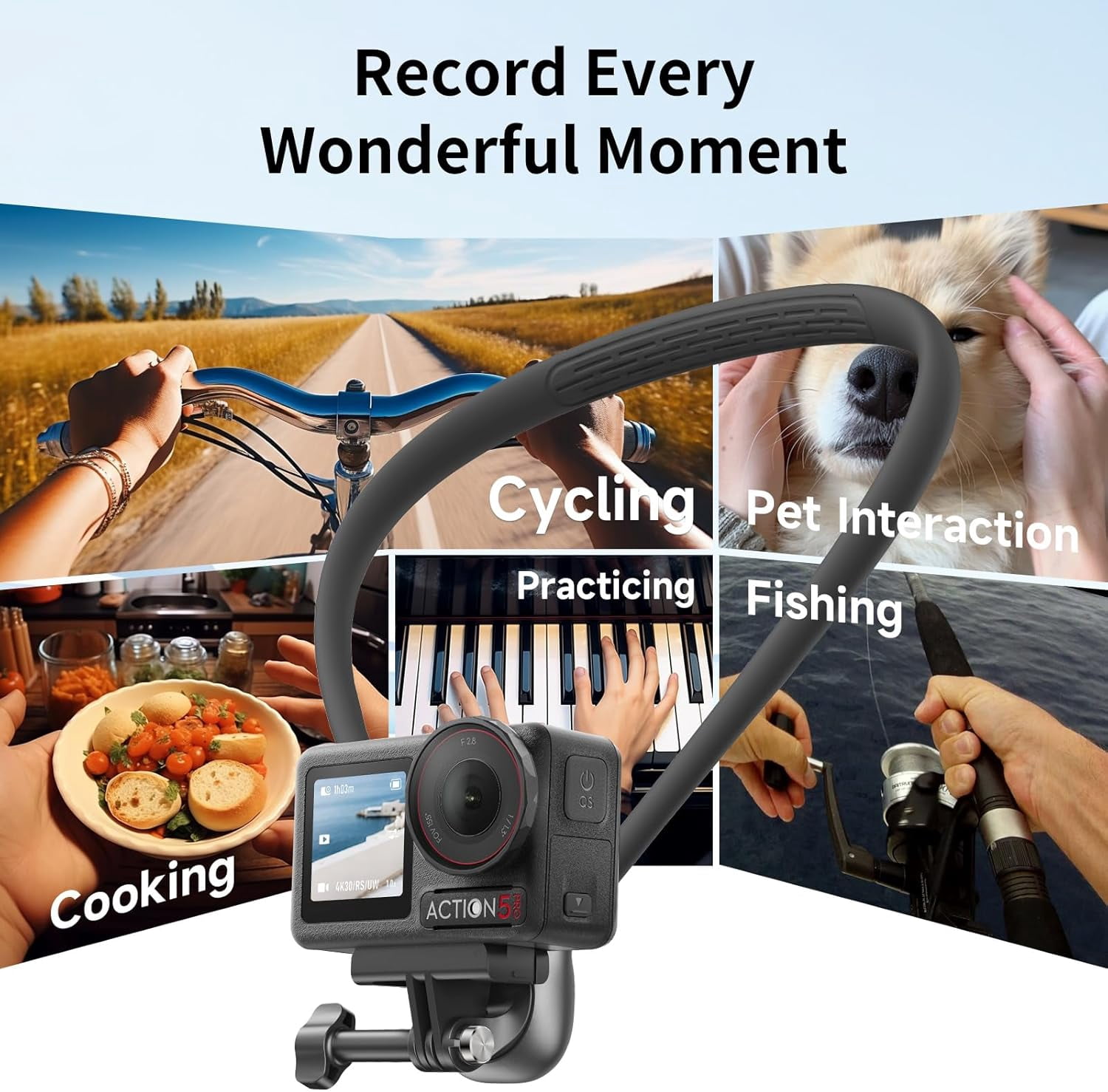 Magnetic Neck Phone Holder for Video Recording POV Phone Camera POV Chest Mount for Gopro DJI Osmo, Pocket 3 Neck Mount,Ideal for Vlogging, Live Streaming, Cooking, Sports