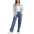 thumbnail image 2 of Chaqueta acolchada ligera para mujer INSPIRE CHIC, con botones, empacable, de manga larga, talla XS, color azul claro, 2 of 6