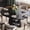 Black, variant on CHIC HOUSE 59" Extendable Round Dining Table for 4 to 6 with Storage Shelf, Modern Fluted Kitchen Table with Sliding Doors for Dining Room, Small Spaces, Black