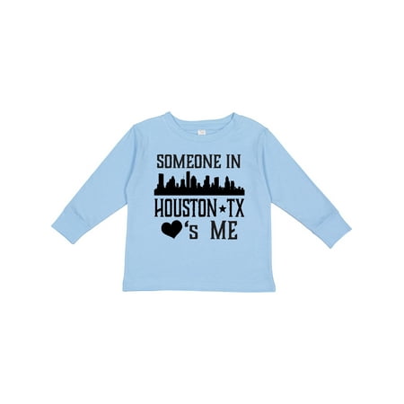 

Inktastic Houston Texas Someone Loves Me Skyline Gift Toddler Boy or Toddler Girl Long Sleeve T-Shirt