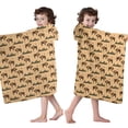 thumbnail image 4 of Beige Buffalo Pattern Hooded Bath Towel，50"x30" for Ages 3 To 12 Kids, Quick Dry Lightweight Soft Microfiber Hood Beach Towel Cover Up for Kids, 4 of 7