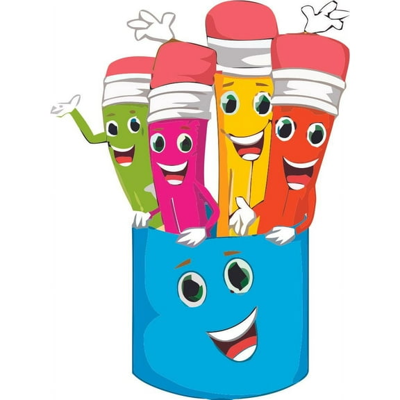 Pencil Pencils School Supplies Classroom Education Wall Decals Stickers for Teachers Students School Room Nursery Kindergarten Library Home Art Mural Decals Wall Art Vinyl Decoration Size (40x20 inch)