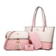thumbnail image 1 of Conjunto de bolsos YTL de piel sintética a la moda para mujer, rosa y beige, 1 of 6