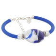 thumbnail image 2 of GlassOfVenice Murano Glass Venice Diva Bracelet - White and Blue, 2 of 4