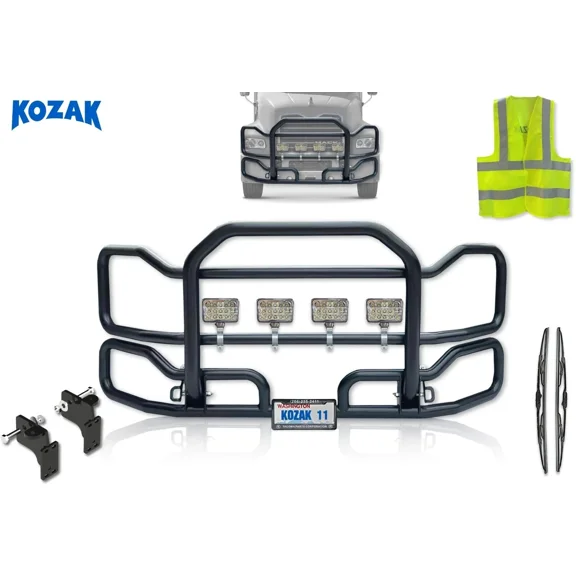 Kozak Compatible with Mack CX 2004-2017 Front Grille Deer Moose Brush Bumper Guard Black