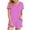 Hot Pink, variant on Fashion 2 Piece Sets for Women Summer Plus Size Striped Casual Home Two-piece V-neck Top With Pocket Shorts Set
