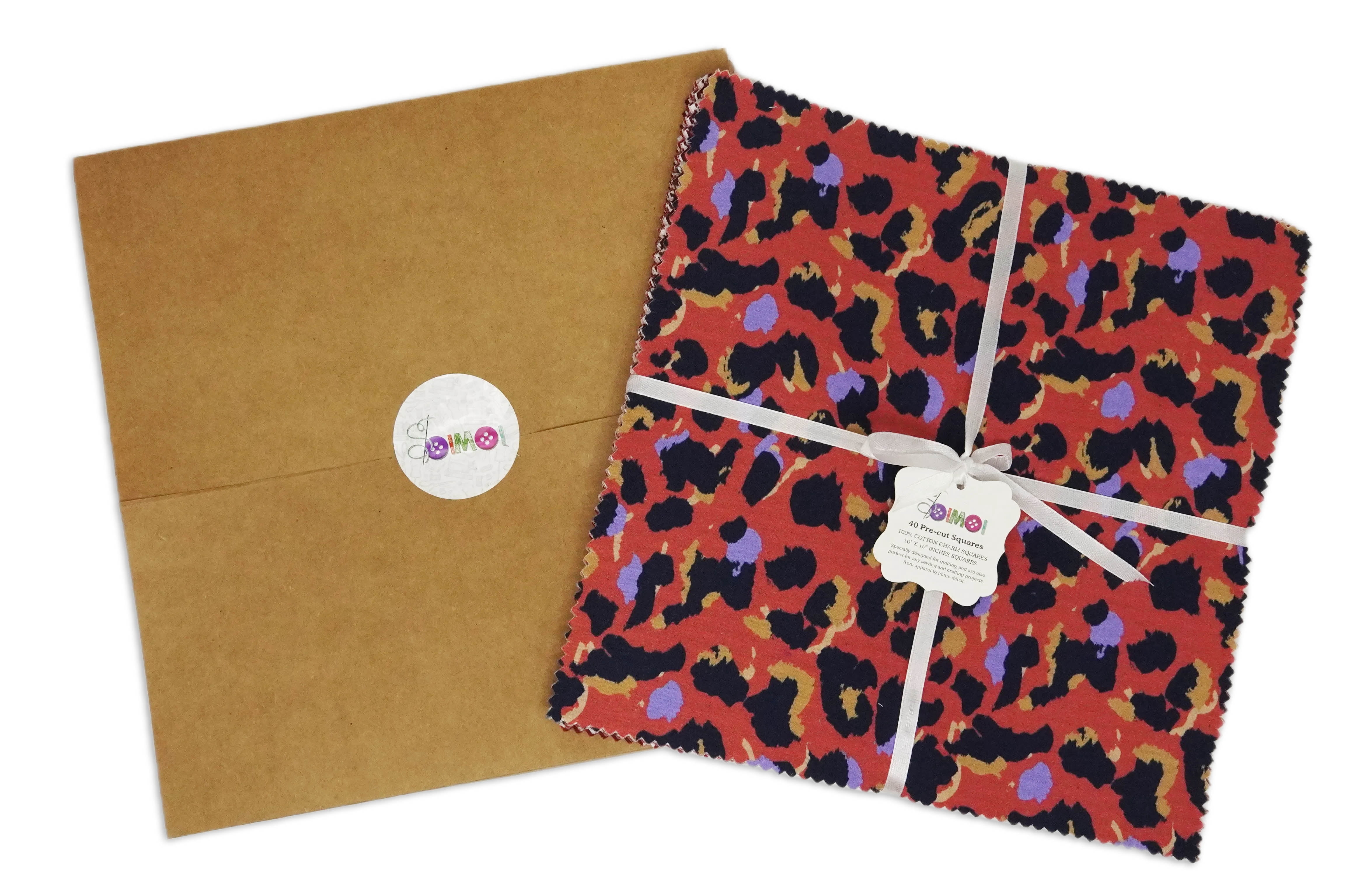Soimoi Precut 10-inch Florals Prints Cotton Fabric Bundle Quilting Squares Charm Pack DIY Patchwork Sewing Craft