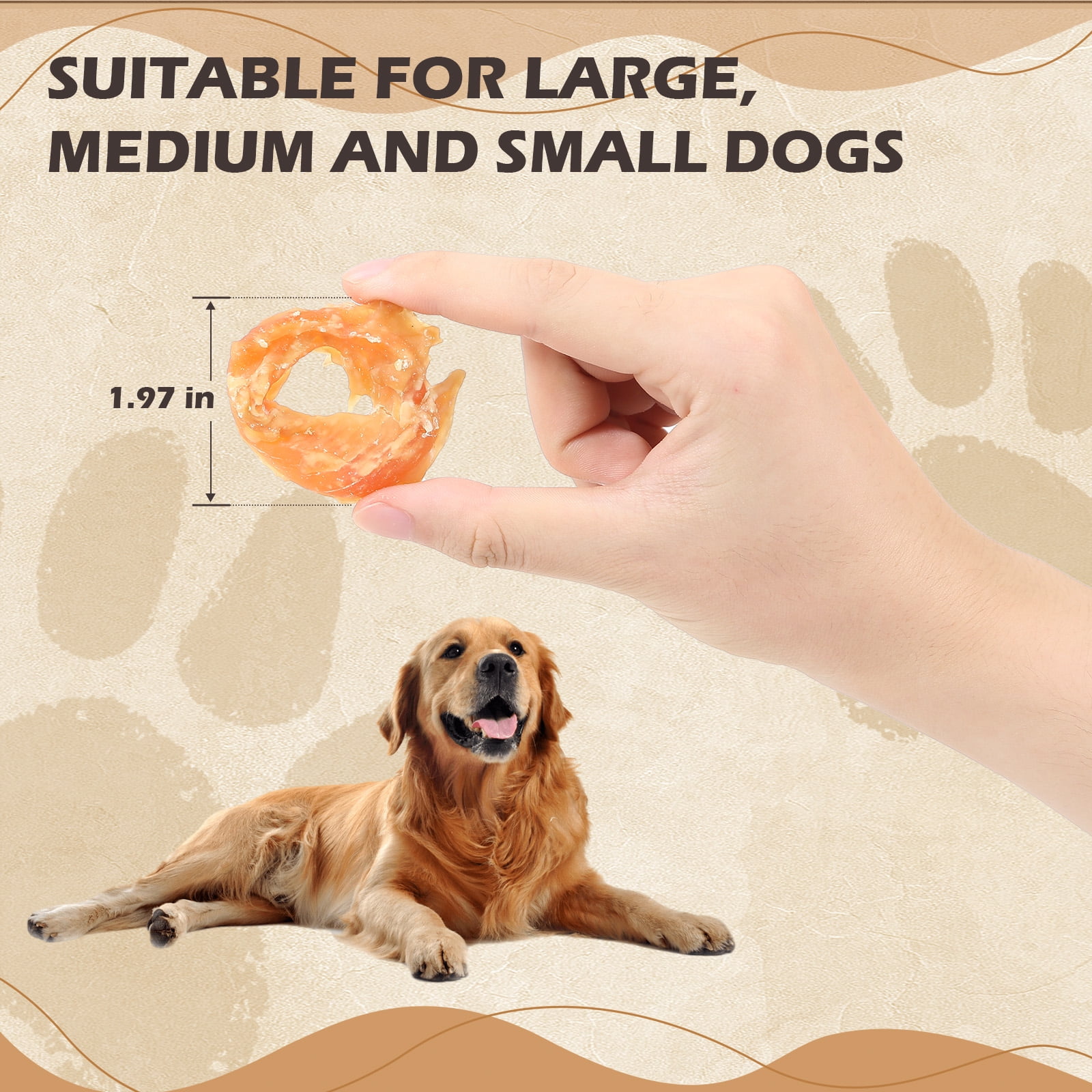 (2 pack) PAWUP Chicken Jerky Dog Treats, Chicken Jerky Rings for Small Medium Large Dogs, High Protein Natural Chews, Healthy Training Snacks, 10.6oz