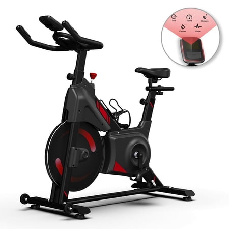 Delfy Indoor Cycling Magnetic Resistance Exercise Bike (2022 Upgraded New Version)  Heavy Duty Flywheel  Super-Silent  LCD Monitor  Pulse Sensor  Water Bottle Holder  Home Gym Stationary Bike