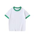 thumbnail image 4 of Girls Ringer T Shirt Kids Short Sleeve Crew Neck Contrast Trim Tee Retro School Summer Classic Casual Top, 4 of 5